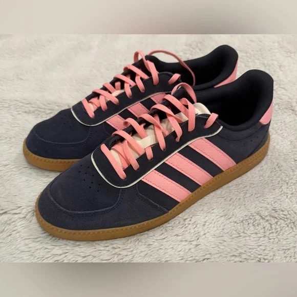 Adidas Women's Breaknet Sleek Sneakers - Shadow Navy/Pink Spark - Size 10 - Picture 2 of 6